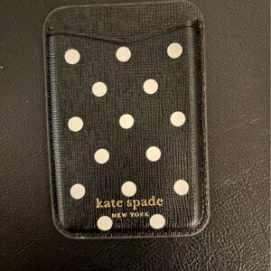 Kate Spade Dark Navy Blue and White Polka Dot Magnetic Card Holder